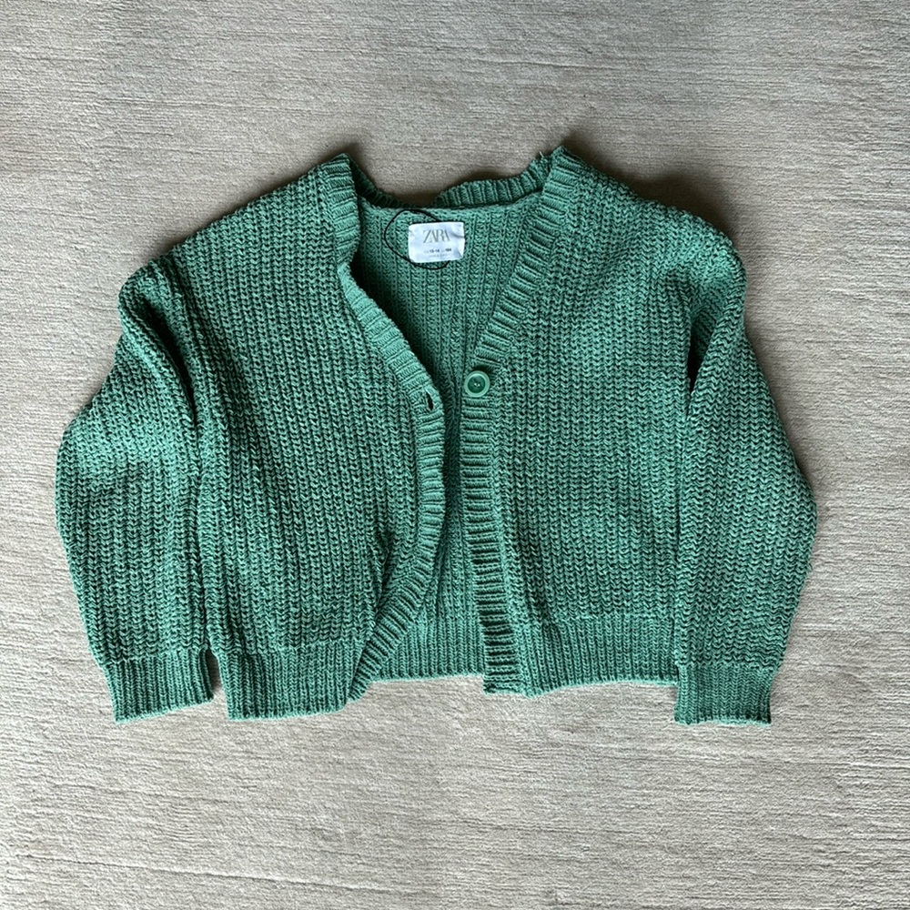 Zara kids green cardigan